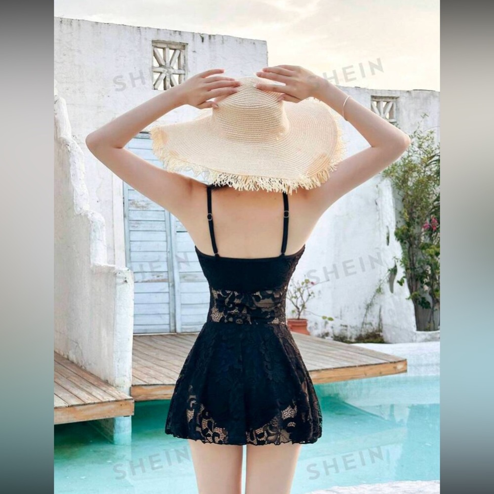 One Piece Lace Cami Swimsuit - Picture 2 of 5